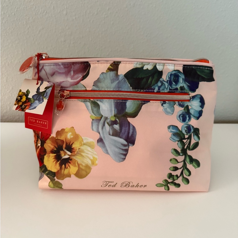 NWT Ted Baker London large, luxurious floral cosmetic bag